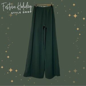 Alexia Admor Rover Green Mid Rise Wide Leg Pants Womens size 8